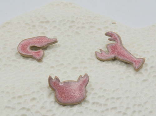 Broche artisanale homard crabe crevette
